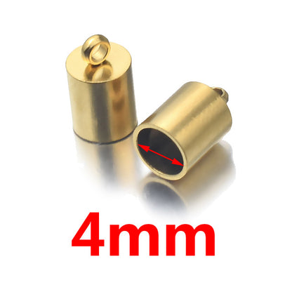 10PCS 18K Gold Plated Stainless Steel End Caps, Lobster Clasp Cord Connector, DIY Bracelet Anklet Jewelry Making Findings