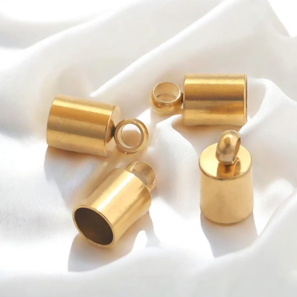10PCS 18K Gold Plated Stainless Steel End Caps, Lobster Clasp Cord Connector, DIY Bracelet Anklet Jewelry Making Findings