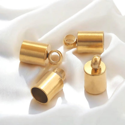 10PCS 18K Gold Plated Stainless Steel End Caps, Lobster Clasp Cord Connector, DIY Bracelet Anklet Jewelry Making Findings