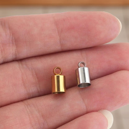 10PCS 18K Gold Plated Stainless Steel End Caps, Lobster Clasp Cord Connector, DIY Bracelet Anklet Jewelry Making Findings
