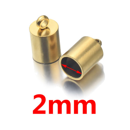 10PCS 18K Gold Plated Stainless Steel End Caps, Lobster Clasp Cord Connector, DIY Bracelet Anklet Jewelry Making Findings