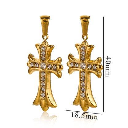 18K Gold Plated Stainless Steel Cross Pendant for Bracelets & Necklaces
