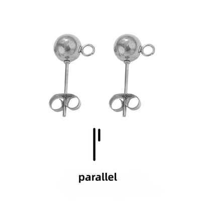 10Pairs Stainless Steel Ball Post Earring Stud, Earrings-Posts Stud Round Balls-Earrings Stainless Steel Silver Ball-Posts with Loops for DIY Crafts Making