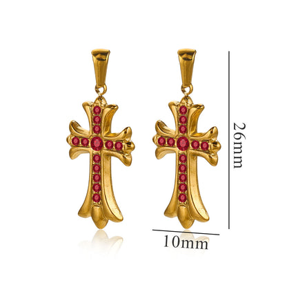 18K Gold Plated Stainless Steel Cross Pendant for Bracelets & Necklaces