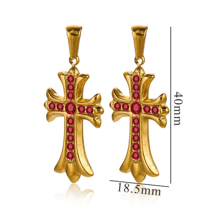 18K Gold Plated Stainless Steel Cross Pendant for Bracelets & Necklaces
