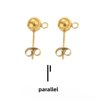 10Pairs Stainless Steel Ball Post Earring Stud, Earrings-Posts Stud Round Balls-Earrings Stainless Steel Silver Ball-Posts with Loops for DIY Crafts Making