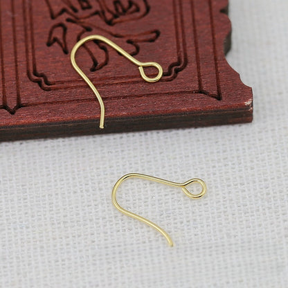 5Pairs 24K Gold Plated Brass Earring Hooks, 0.7x16mm Tarnish Resistant Ear Wires, Small Gold Hooks for DIY Jewelry Making