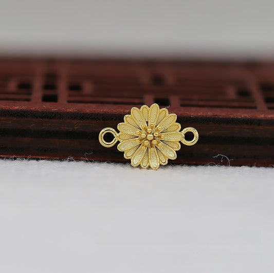 2PCS 8.5mm 24K Gold Plated Daisy Connector | Small Brass Flower Link for DIY Jewelry Making | Earring Bracelet Findings