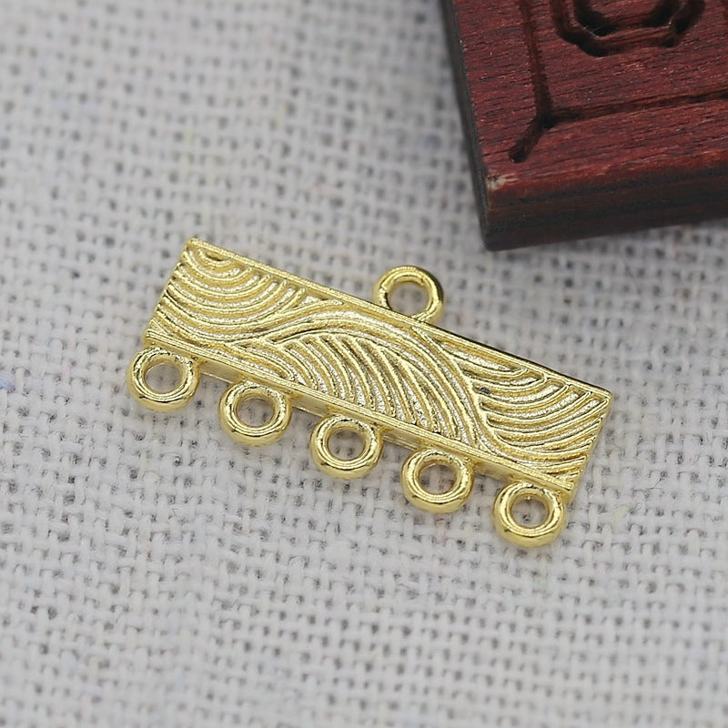 24K Gold Plated Brass Multi-Hole Connector, Tarnish Resistant Jewelry Findings, DIY Bracelet Necklace Earring Making Supplies