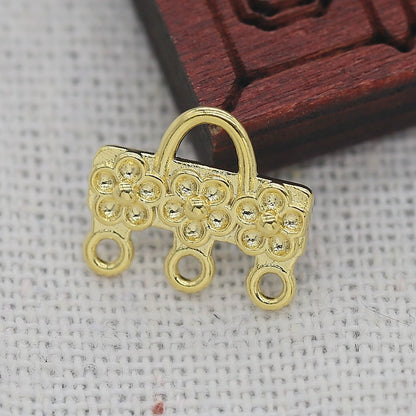 24K Gold Plated Brass Multi-Hole Connector, Tarnish Resistant Jewelry Findings, DIY Bracelet Necklace Earring Making Supplies