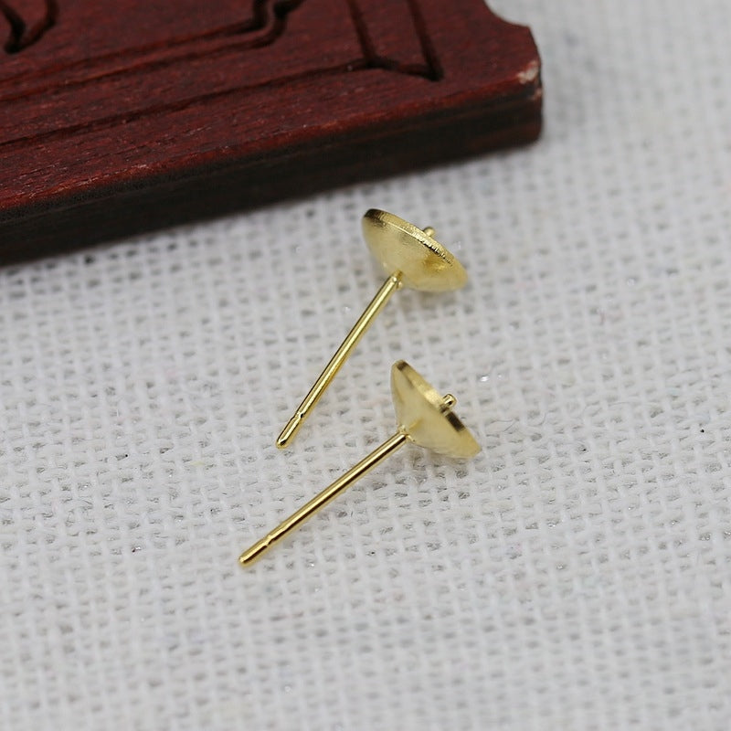 5Pairs 24K Gold Plated Brass Pearl Earring Studs, Tarnish Resistant Earring Posts, DIY Handmade Jewelry Findings, Gold Earring Making Supplies