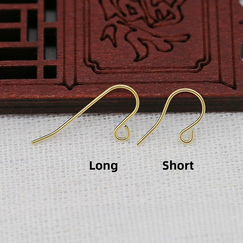 5Pairs 24K Gold Plated Brass Earring Hooks, Long and Short Options, Tarnish Resistant Ear Wires, DIY Jewelry Findings for Earrings