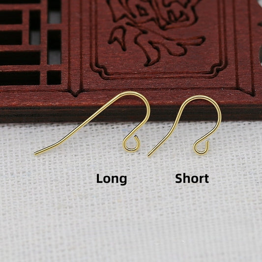 5Pairs 24K Gold Plated Brass Earring Hooks, Long and Short Options, Tarnish Resistant Ear Wires, DIY Jewelry Findings for Earrings