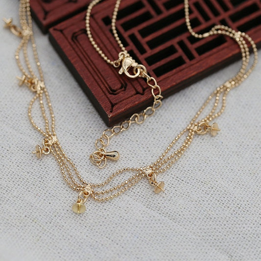 Gold Plated Multi Charm Necklace, Anti-Tarnish Chain Jewelry, Layered Pendant Necklace, Waterproof Gold Necklace for Women