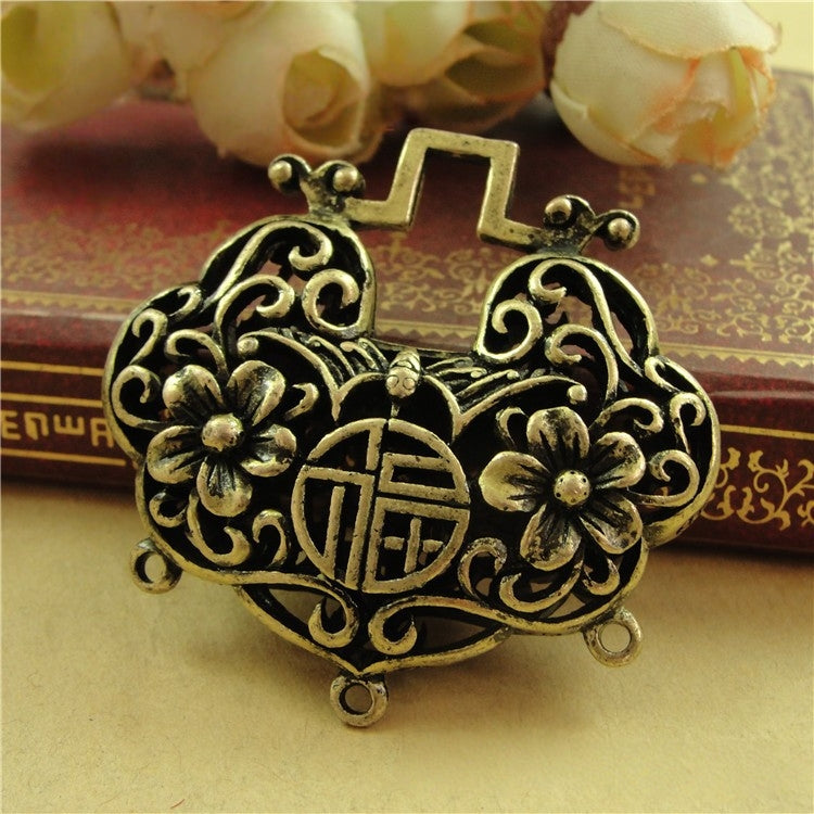 Vintage Longevity Lock Pendant | Chinese Traditional Lucky Charm for Protection & Blessing