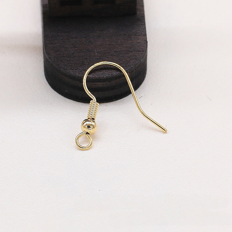 5Pairs 24K Gold Plated Brass Earring Hooks with Bead, Vintage Style Ear Wires, Tarnish Resistant Jewelry Findings, DIY Earring Making Supplies