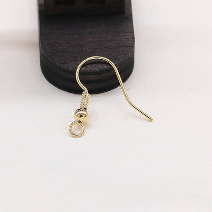 5Pairs 24K Gold Plated Brass Earring Hooks with Bead, Vintage Style Ear Wires, Tarnish Resistant Jewelry Findings, DIY Earring Making Supplies