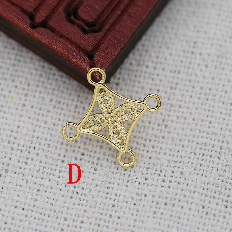 2PCS 24K Gold Plated Tassel Charms | DIY Pendant Connectors for Hairpins, Headdresses, Hanfu Earrings | Chinese Style Brass Findings