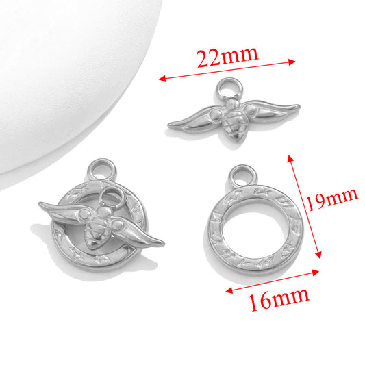 Stainless Steel Bee-Shaped OT Clasp - Cute Jewelry Closure for Bracelets & Necklaces | Durable & Adorable Design