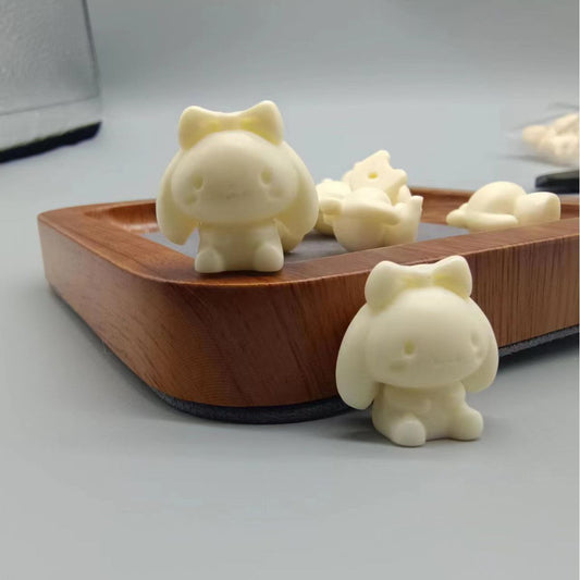 Ivory Nut Cinnamoroll Beads, Hand-Carved Tagua Spacer Beads, Kawaii DIY Bracelet or Mala Accessories, Cute Jewelry Findings