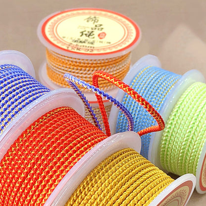 2.5mm Gold & Silver Dragon Pattern Red Cord | New Year Luck Bracelet/Necklace DIY Braiding String | Pendant Hanging Rope