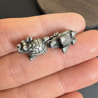 6PCS Vintage Brass Dragon Turtle Spacer Beads, Mythical Feng Shui Lucky Charm, Jewelry Making Supply
