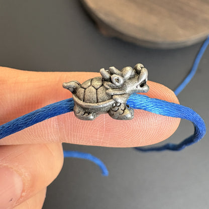 6PCS Vintage Brass Dragon Turtle Spacer Beads, Mythical Feng Shui Lucky Charm, Jewelry Making Supply