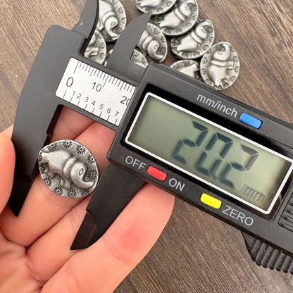 Thai Karen Hill Tribe Style Silver Tribal Elephant Oval Charms - 4Pcs Vintage Antique Silver Elephant Pendants for Jewelry Making