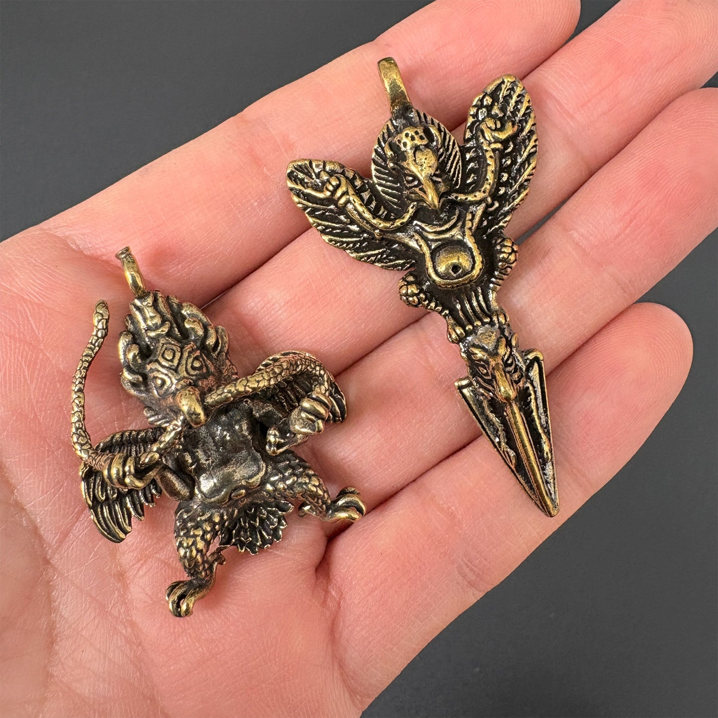 Elephant/Garuda  Phurba Pendant, Demon-Subduing Vajra, Tibetan Buddhist Protection Charm