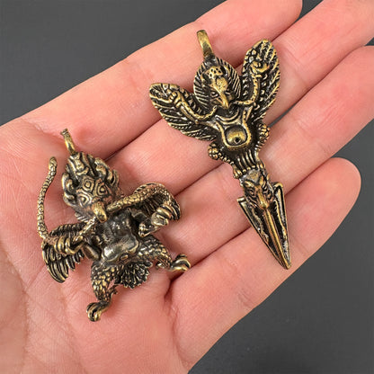 Elephant/Garuda  Phurba Pendant, Demon-Subduing Vajra, Tibetan Buddhist Protection Charm