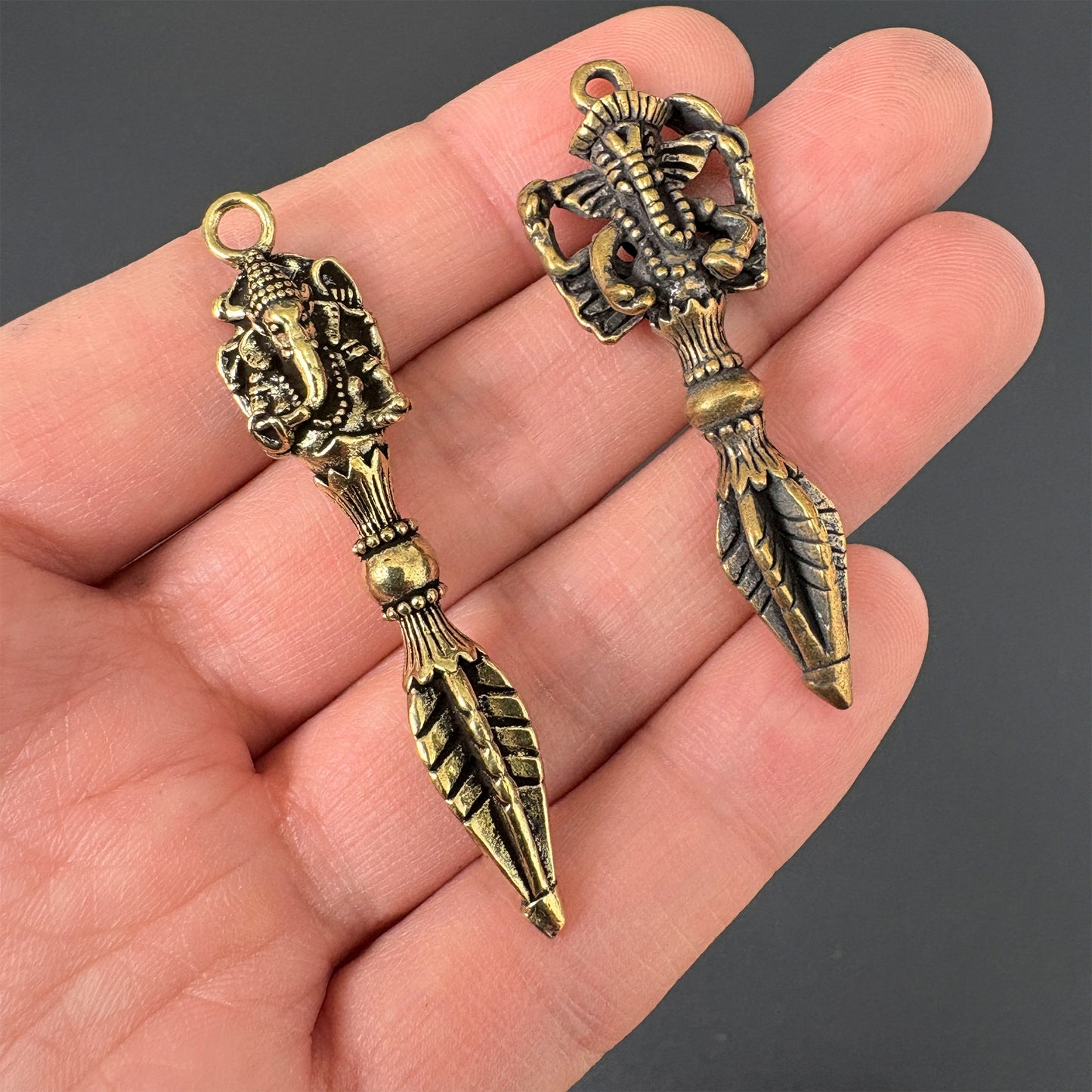 Elephant/Garuda  Phurba Pendant, Demon-Subduing Vajra, Tibetan Buddhist Protection Charm