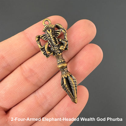 Elephant/Garuda  Phurba Pendant, Demon-Subduing Vajra, Tibetan Buddhist Protection Charm