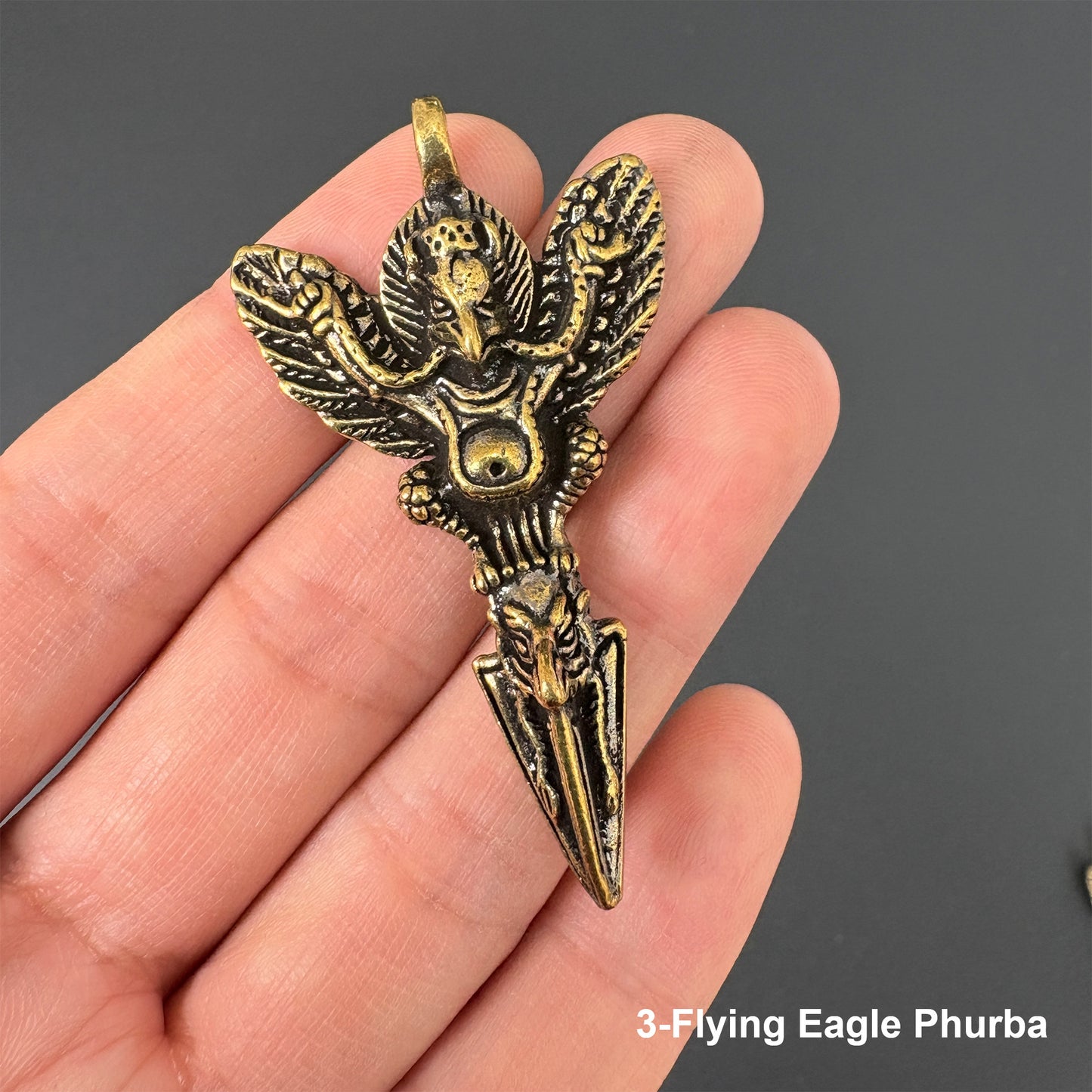 Elephant/Garuda  Phurba Pendant, Demon-Subduing Vajra, Tibetan Buddhist Protection Charm