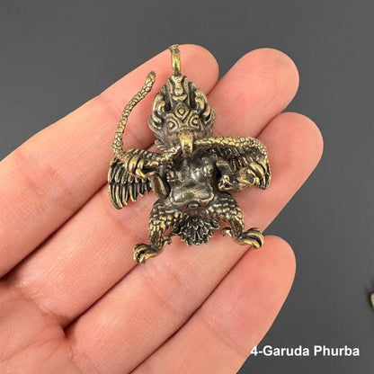 Elephant/Garuda  Phurba Pendant, Demon-Subduing Vajra, Tibetan Buddhist Protection Charm