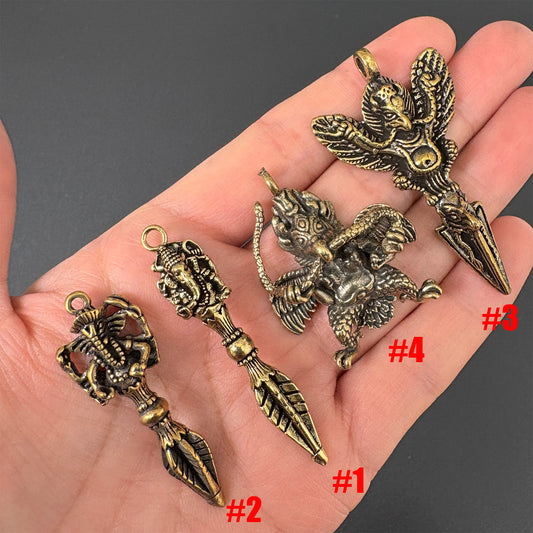 Elephant/Garuda  Phurba Pendant, Demon-Subduing Vajra, Tibetan Buddhist Protection Charm