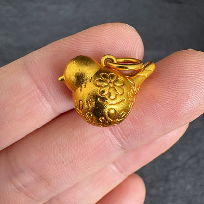 Brass 24K Gold Plated Enamel Bird Charm, DIY Jewelry Making Pendant