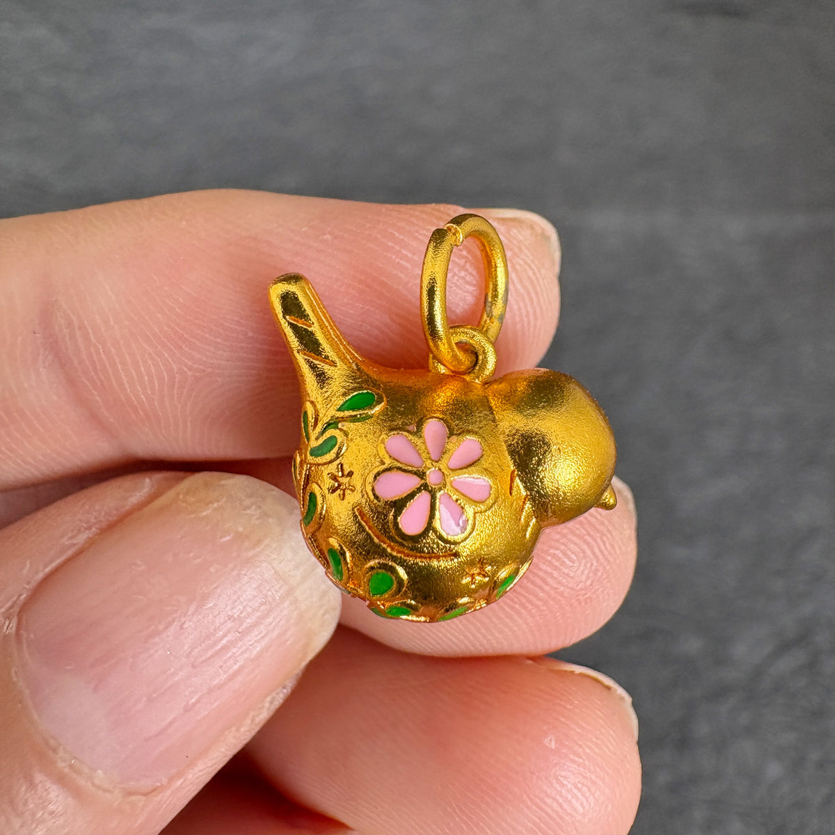 Brass 24K Gold Plated Enamel Bird Charm, DIY Jewelry Making Pendant