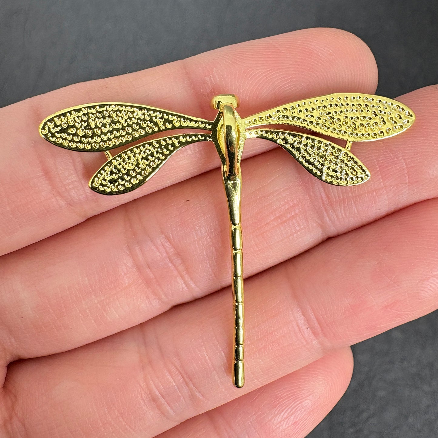 Enamel Turquoise Color Dragonfly Pendant, Gold Tone Dragonfly Charm for Jewelry Making