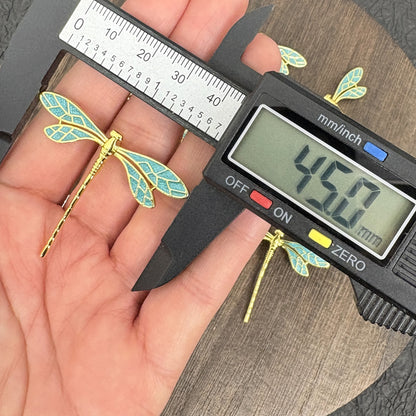 Enamel Turquoise Color Dragonfly Pendant, Gold Tone Dragonfly Charm for Jewelry Making
