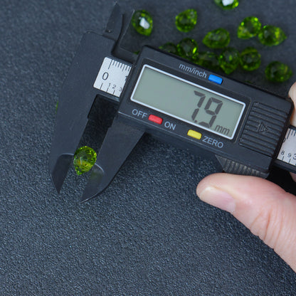 40Pcs Faceted Teardrop Glass Beads, Peridot 8x10mm, Top Hole Beads for Jewelry Making