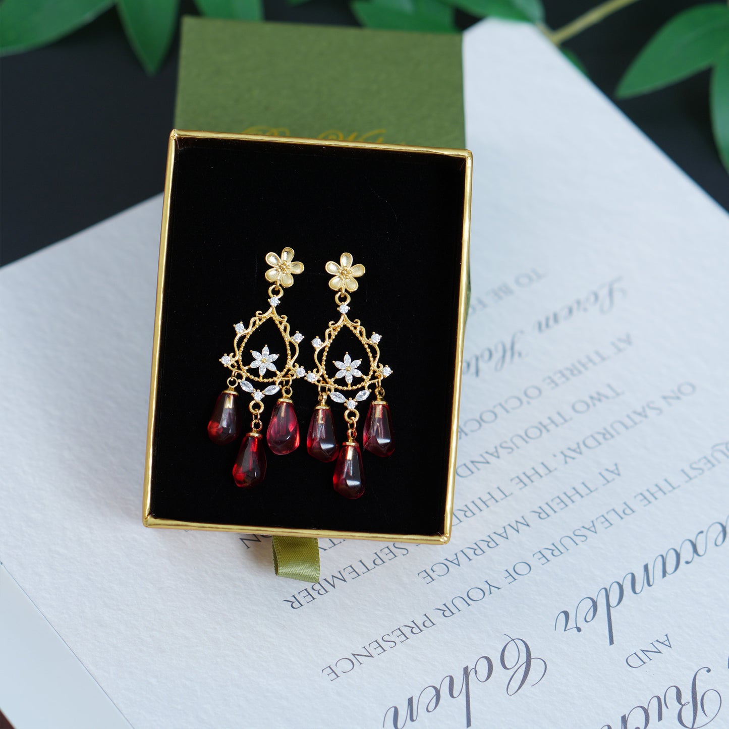 Glass Pomegranate Seed Earrings,Fruit Flower Stud