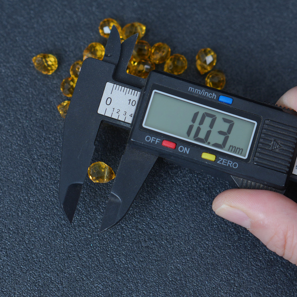 40PCS Golden Yellow Faceted Teardrop Glass Beads, 8x10mm for Jewelry Making