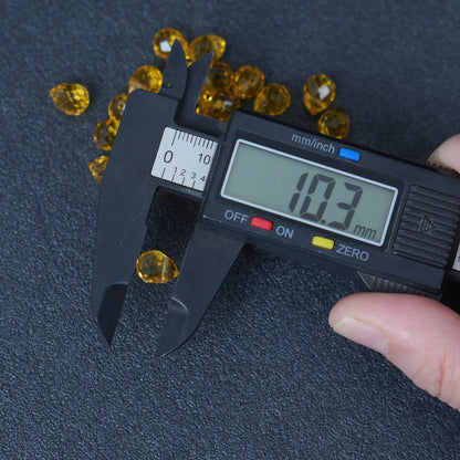 40PCS Golden Yellow Faceted Teardrop Glass Beads, 8x10mm for Jewelry Making