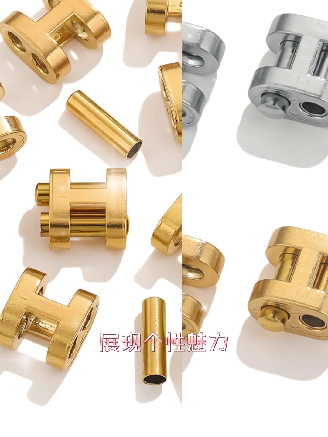 Stainless Steel H Clasp Cord Locks, Adjustable Titanium Steel Bracelet Buckles, DIY Braided Rope Leather Jewelry Findings