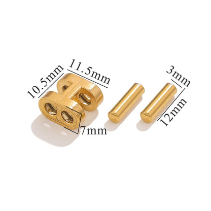 Stainless Steel H Clasp Cord Locks, Adjustable Titanium Steel Bracelet Buckles, DIY Braided Rope Leather Jewelry Findings
