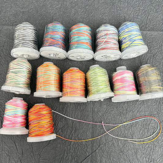 0.8mm Gradient Polyester String, Ombre Braided Cord for DIY Macrame & Crafts, 100 Meters / Roll