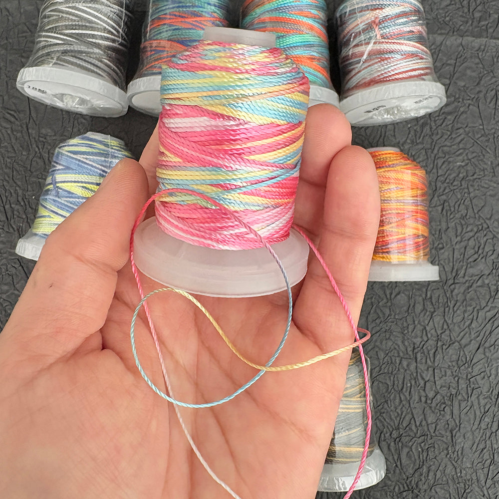 0.8mm Gradient Polyester String, Ombre Braided Cord for DIY Macrame & Crafts, 100 Meters / Roll