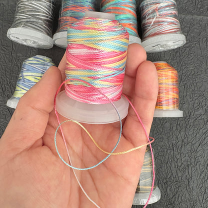0.8mm Gradient Polyester String, Ombre Braided Cord for DIY Macrame & Crafts, 100 Meters / Roll