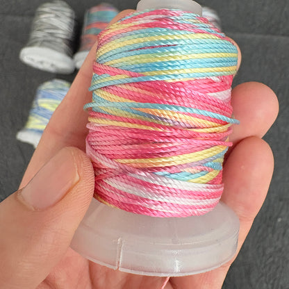 0.8mm Gradient Polyester String, Ombre Braided Cord for DIY Macrame & Crafts, 100 Meters / Roll