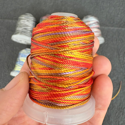 0.8mm Gradient Polyester String, Ombre Braided Cord for DIY Macrame & Crafts, 100 Meters / Roll